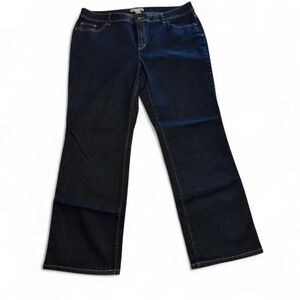 Chico's Women's 3 Short Denim Jeans Wide Leg Dark Wash EUC